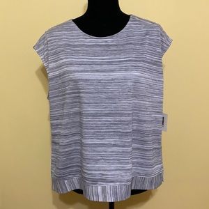 New Ann Klein grey strip tank top size L